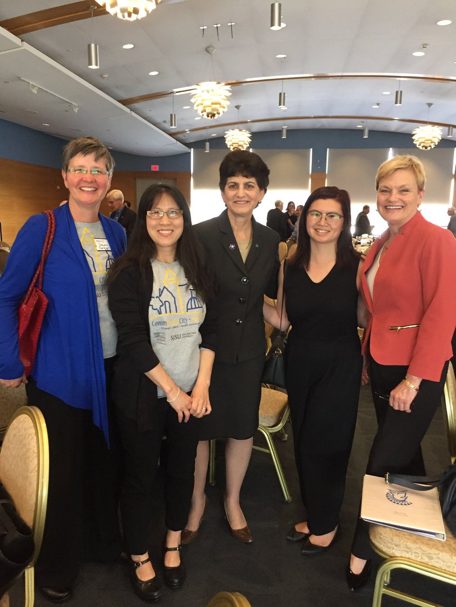 cucsjsu's tweet photo. Yesterday President Mary Papazian gave a speech at the San Jose Rotary Club featuring and highlighting some of the work CommUniverCity has accomplished over the years. It's great to see the amazing impact these projects and events have on the community. @SJSU #EngageLearnBuild https://t.co/dJcGcIHK0j