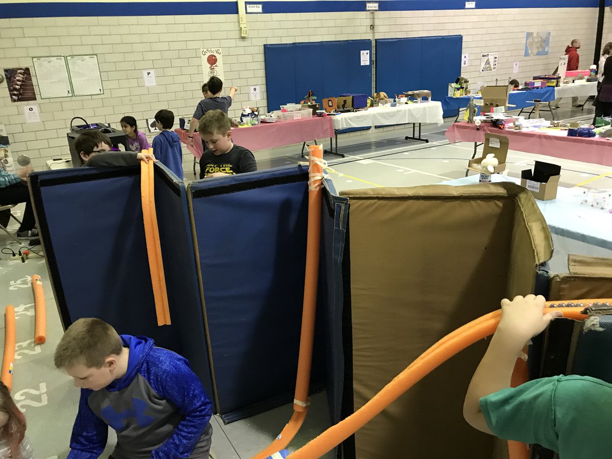 PeggyKoenig's tweet photo. We had some epic pool noodle roller coasters at the 3rd Annual @Hillcrest_BCPS Maker Faire today! #hesmf18 #bcpsmakes @BaltCoPS @bolander_maria @c1shaw https://t.co/JOleIaqA2P