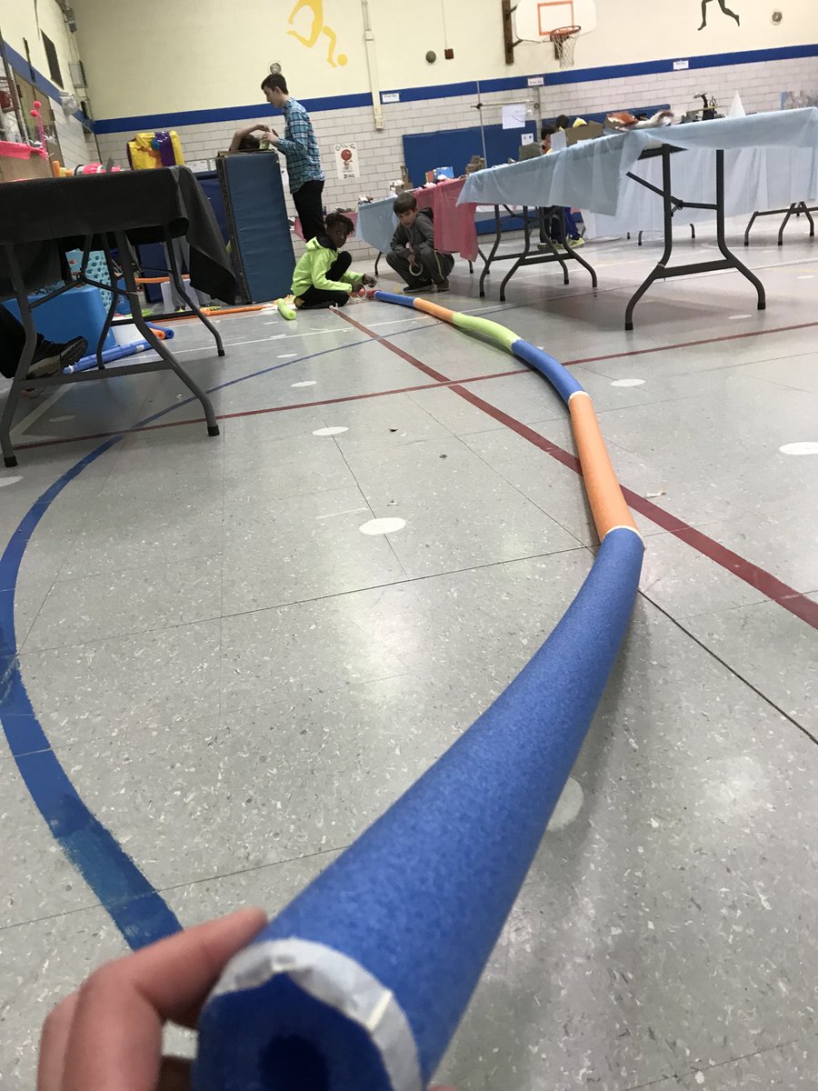 PeggyKoenig's tweet photo. We had some epic pool noodle roller coasters at the 3rd Annual @Hillcrest_BCPS Maker Faire today! #hesmf18 #bcpsmakes @BaltCoPS @bolander_maria @c1shaw https://t.co/JOleIaqA2P