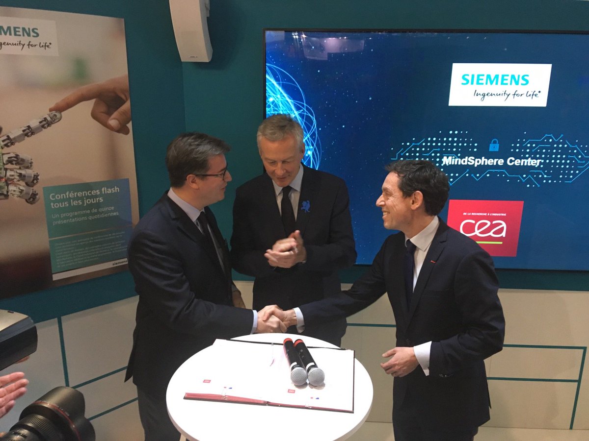 GregorioAmeyugo's tweet photo. The construction of #DIGIHALL #DIH, the #ParisRegion  #DigitalInnovationHub continues! 28/3 @CEA_Recherche and @Siemens launch Mindsphere Centre to support AI startups going global with EU Digital Platforms.#digitiseeu. Pictured #PhilippeWatteau, @BrunoLeMaire , @PetrovicNicolas https://t.co/nvKZFUo3oj