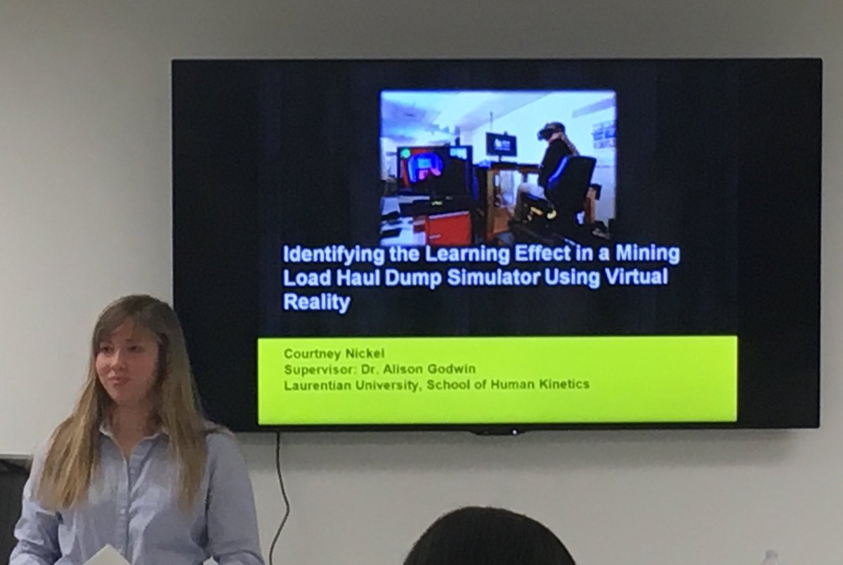 Eger24's tweet image. Great final presentation of the @LUHumanKinetics Conference by @CourtneyNickel @CROSH_CRSST student member supervised by @AlisonAGodwin on learning in virtual reality.