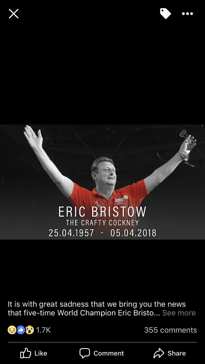logieloader's tweet photo. R.i.p Eric Bristow #Legend https://t.co/9CeLPEvONf