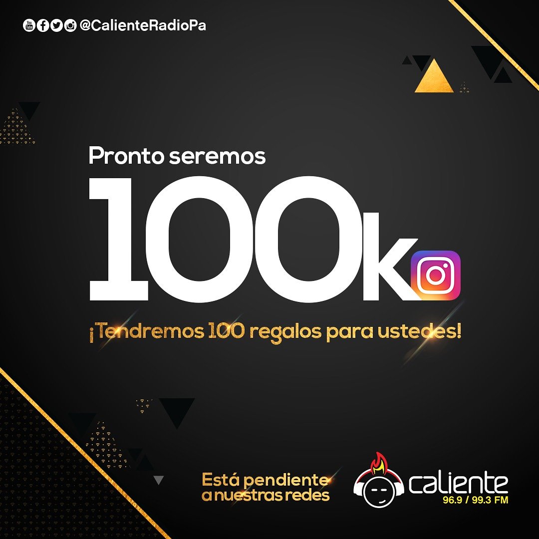 YA CASI SOMOS 100K 🤩🙌🏻 Síguenos y no te quedes por fuera de la REGALADERA 😯😍🎁 Cuando lleguemos a 100k regalaremos 💯 PREMIOS. ¿Están listos? #100x100k #Caliente100k #PasalaBien