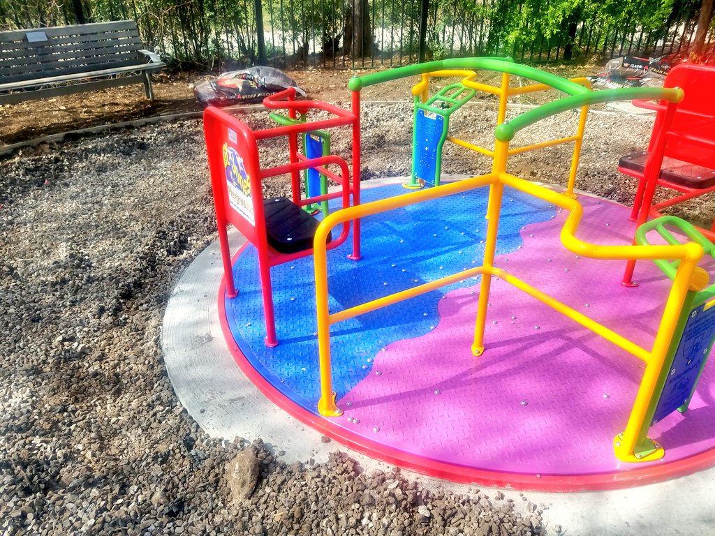 myriadgardens's tweet photo. Making great progress on the Children's Garden equipment  installation however we will not be opening April 9. There's been a delay. Looking at week of April 23. It will be worth the wait. The AbilityWhirl &amp; WeSaw are in! https://t.co/2ka7JqQFXH