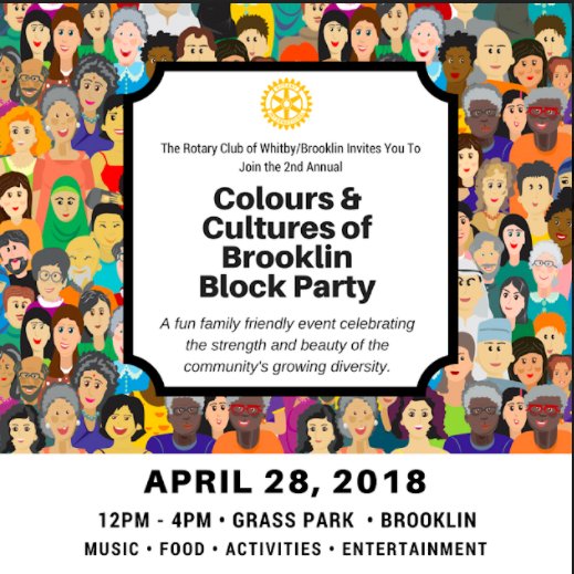 Hi everyone! We are getting ready to spread the news about our annual Colours &amp; Cultures of Brooklin Block Party! It will be another fun-filled day celebrating diversity - displaying the strength and beauty of difference.  Please spread the word!