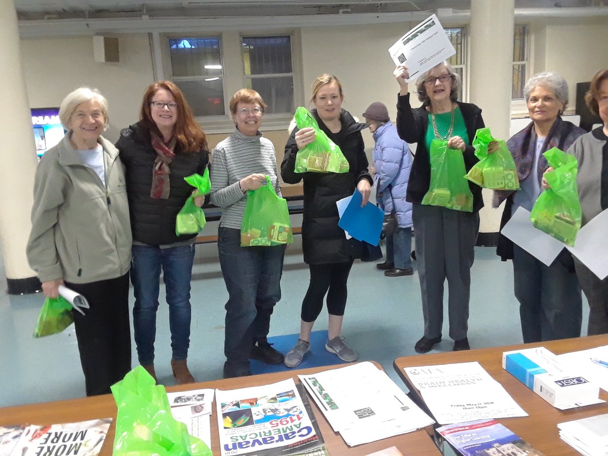 HAFOP's tweet photo. Hats off to the NY Junior League for their March seminars held for Health Advocates at St. Joseph's Church on: listening skills, senior home safety, skin conditions &amp; getting info from medical staff. Happy recipients show their gift bags from the program.  So helpful! https://t.co/AKR1DOa1dh