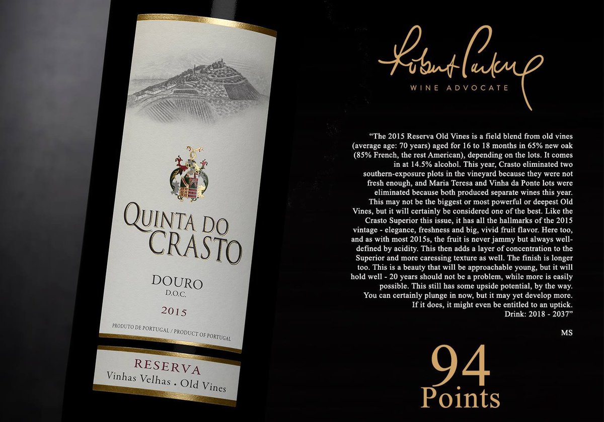 Creativ3Gourmet's tweet photo. Wine Reminder | Quinta do Crasto Vinhas Velhas Reserva 2015, um autêntico blend do melhor que o Douro tem para dar. #vinhos #quintadocrasto #vinhospremiados #douro #vinhasvelhas #wine #wines #vines #winelover #winelovers #wine . https://t.co/bhozZkaLcG https://t.co/NEdmLRHyCn