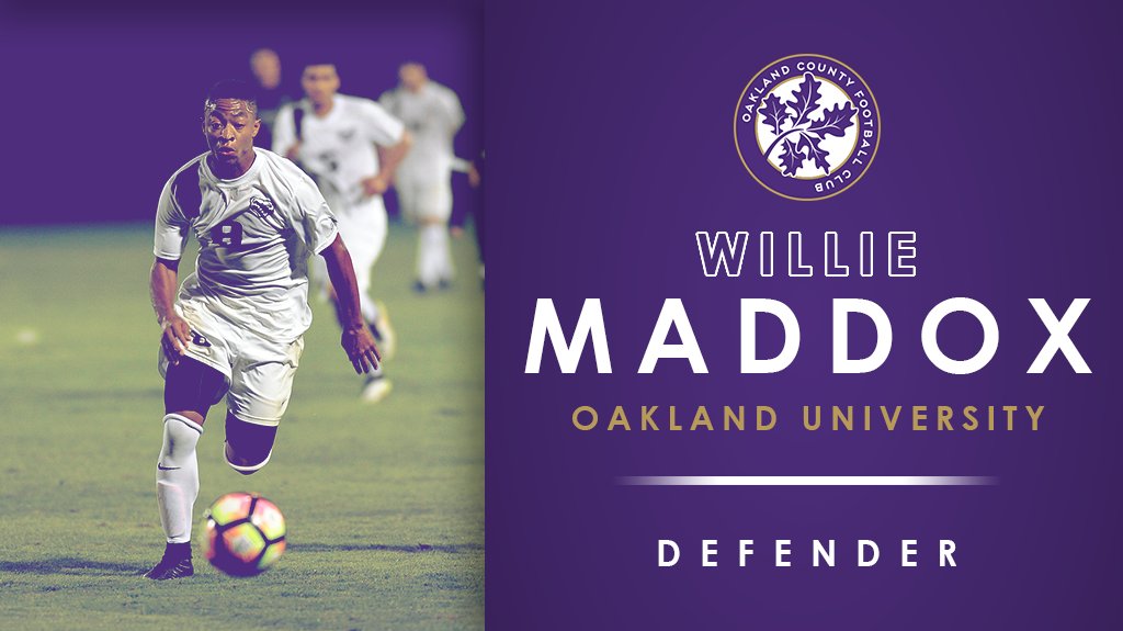 OaklandCountyFC's tweet photo. ICYMI: We've signed our first pair of players to the 2018 squad. Welcome, @MMorana23 and @Maddox_IV! #BleedPuple https://t.co/tixQ8b1AG7