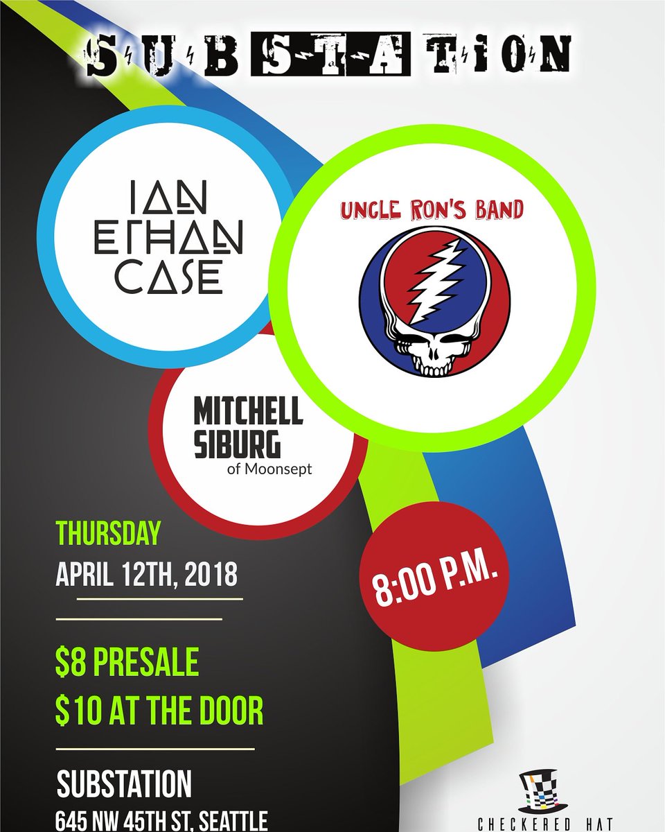 JamesSchweda's tweet photo. Time is running out to get your discount presale tickets for Uncle Ron's Band With Mitchell Siburg and Ian Ethan Case at @SUBSTATION206 Don't miss out! Follow this link for more information: https://t.co/qtH1aZ1ZU6
#checkeredhat #GratefulDead #Seattle #Ballard #tickets #jamband https://t.co/qGSGZXTYbx