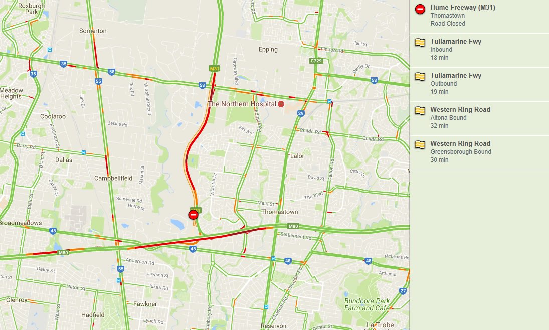 HUME FWY near M80 Ring Rd - All lanes closed heading north (outbound). Truck has rolled. Chicken nuggets everywhere. Avoid. More: bit.ly/2q859dd #victraffic