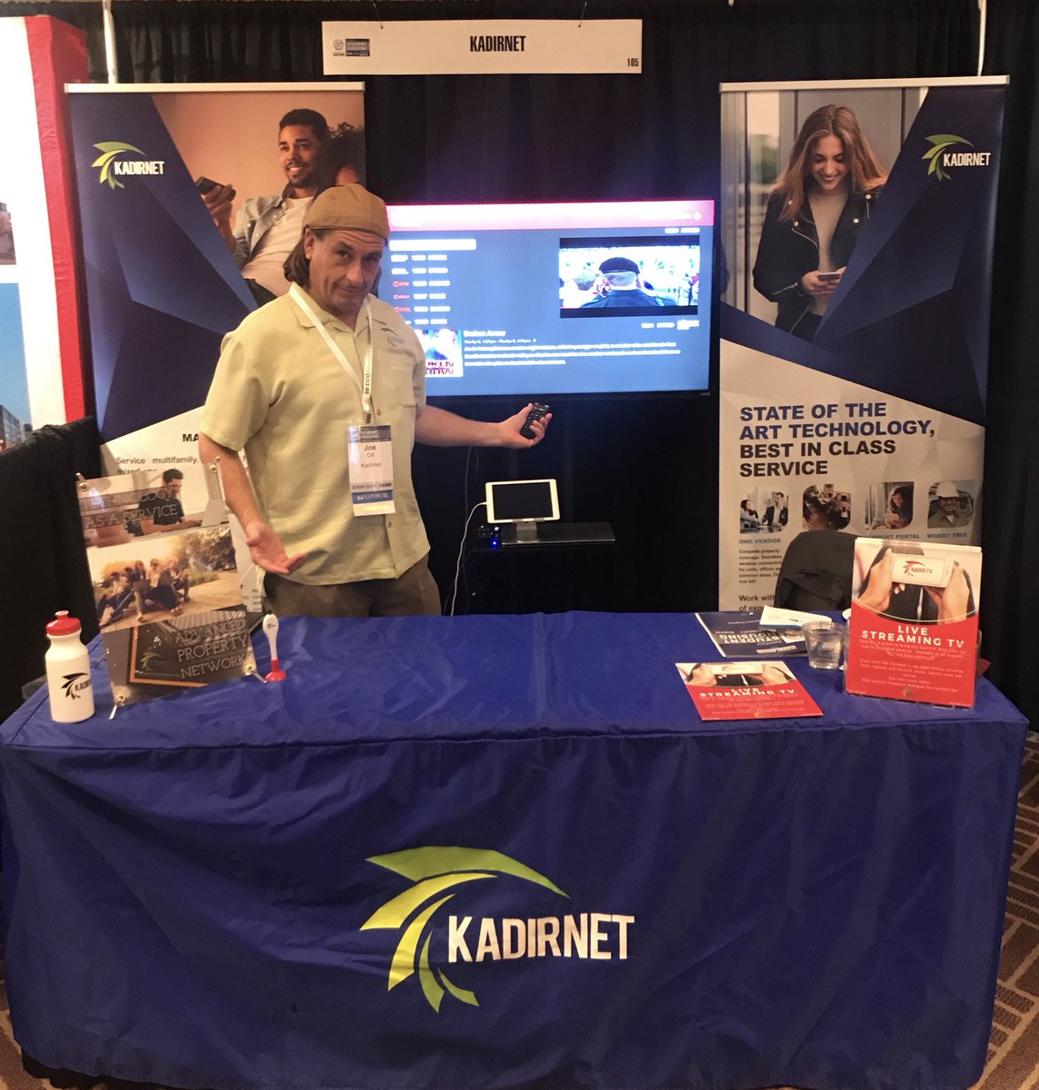 kadirnet_inc's tweet photo. Launching KadirTV at #shb2018 happy to sponsor the event - thanks to all who stopped by! @RealPage @KapiResidences @Preissco https://t.co/rPpMfKk2LI