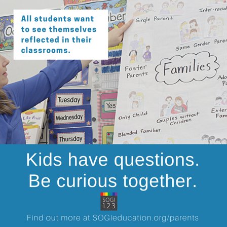 Do you have a child in the education system? Visit SOGIeducation.org to view new SOGI 1 2 3 Parent Videos that explain the “how” of SOGI 1 2 3 in schools. #sd67 #inclusion