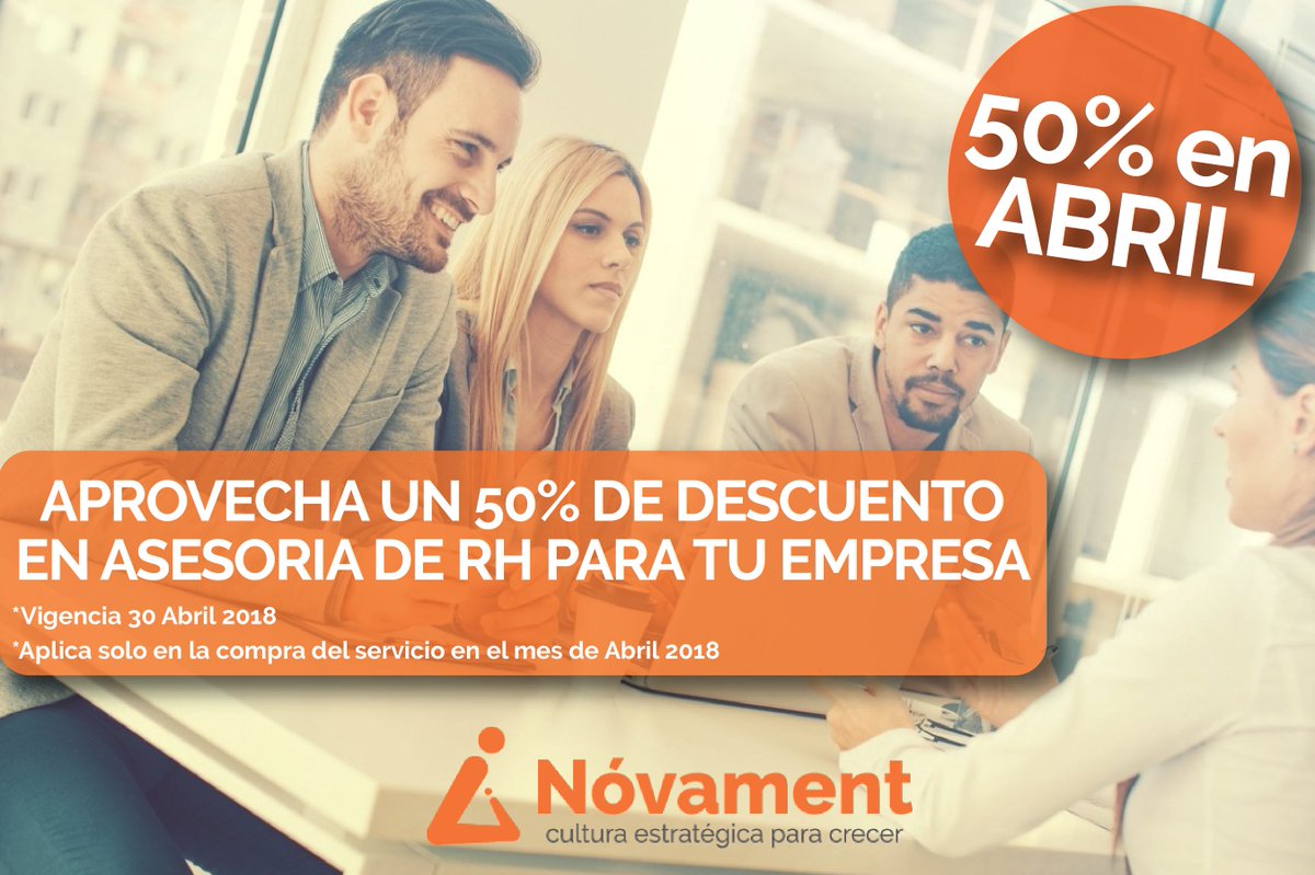 NovamentMty's tweet photo. 50% en el mes de Abril, Invierte en tu negocio con Nováment
#Novament #RH https://t.co/x30wzox0Vl