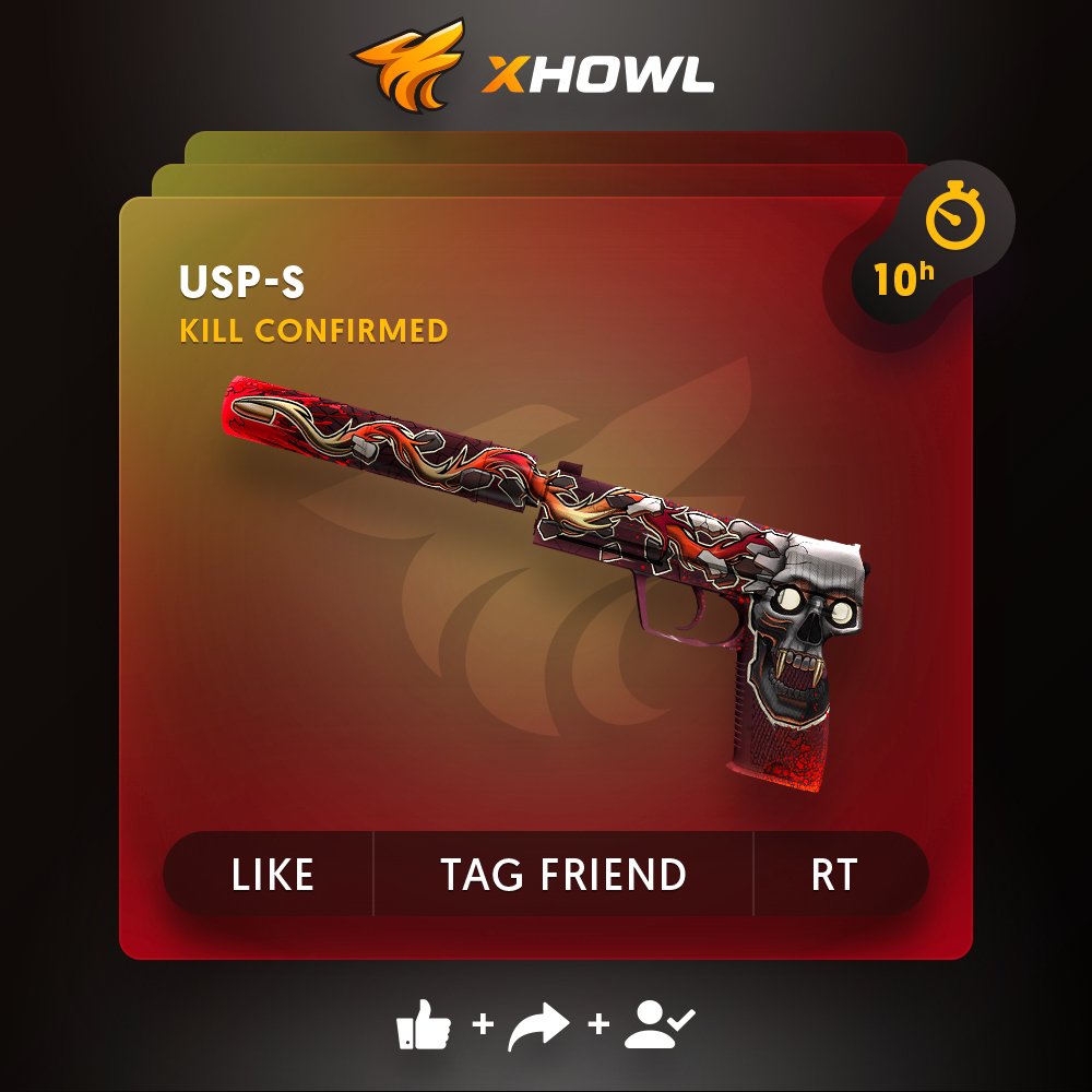 xhowlcom's tweet photo. 🍀 USP-S Kill Confirmed #Giveaway:
☘️ CLICK https://t.co/ImBbzTzR4m                                                                     
🌿 Like + RT + Follow us @xhowlcom
🌱 Tag your friend

🏆A winner in 10h!
#csgo #csgoskins #dragonlore #csgoknife #csgodlore https://t.co/I9uN38vuQC