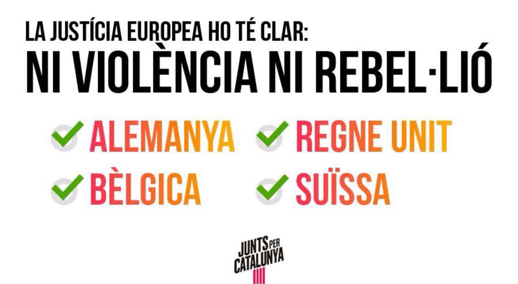 lluis_soler's tweet photo. Avui no és un bon dia per a la història   d’un #EstatEspanyol que hauria d’aspirar a ser referent en drets i llibertats, i no esdevenir el ridícul internacional en aquest àmbit. El poble català cívicament aconseguirà el seu anhel: #PresidentPuigdemont #LlibertatPresos #EstatCAT🎗 https://t.co/B2QMNDmxGi