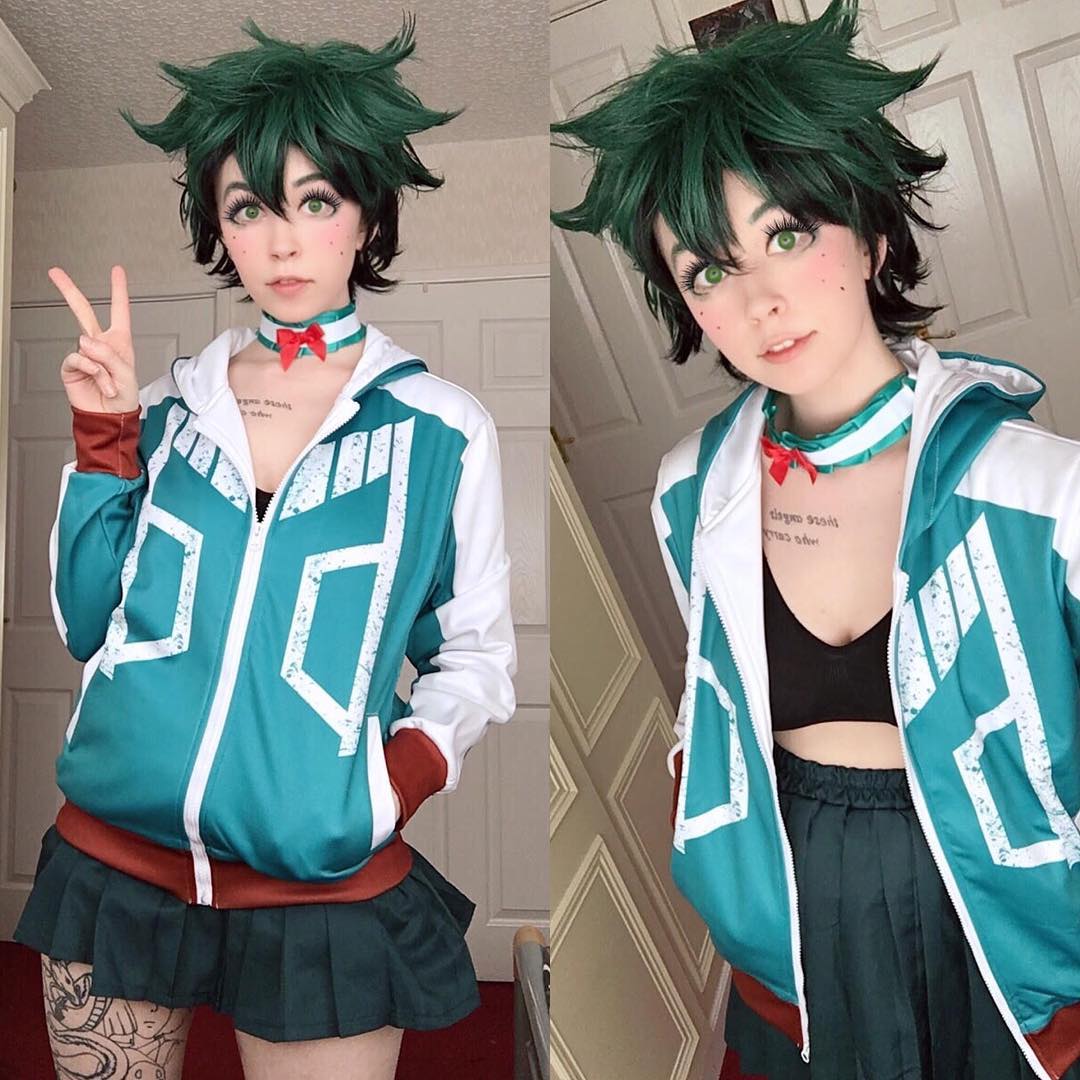 Casual fem Deku! 💚 Cosplayer: Ember Wolf. #cosplay. via another apps. more...