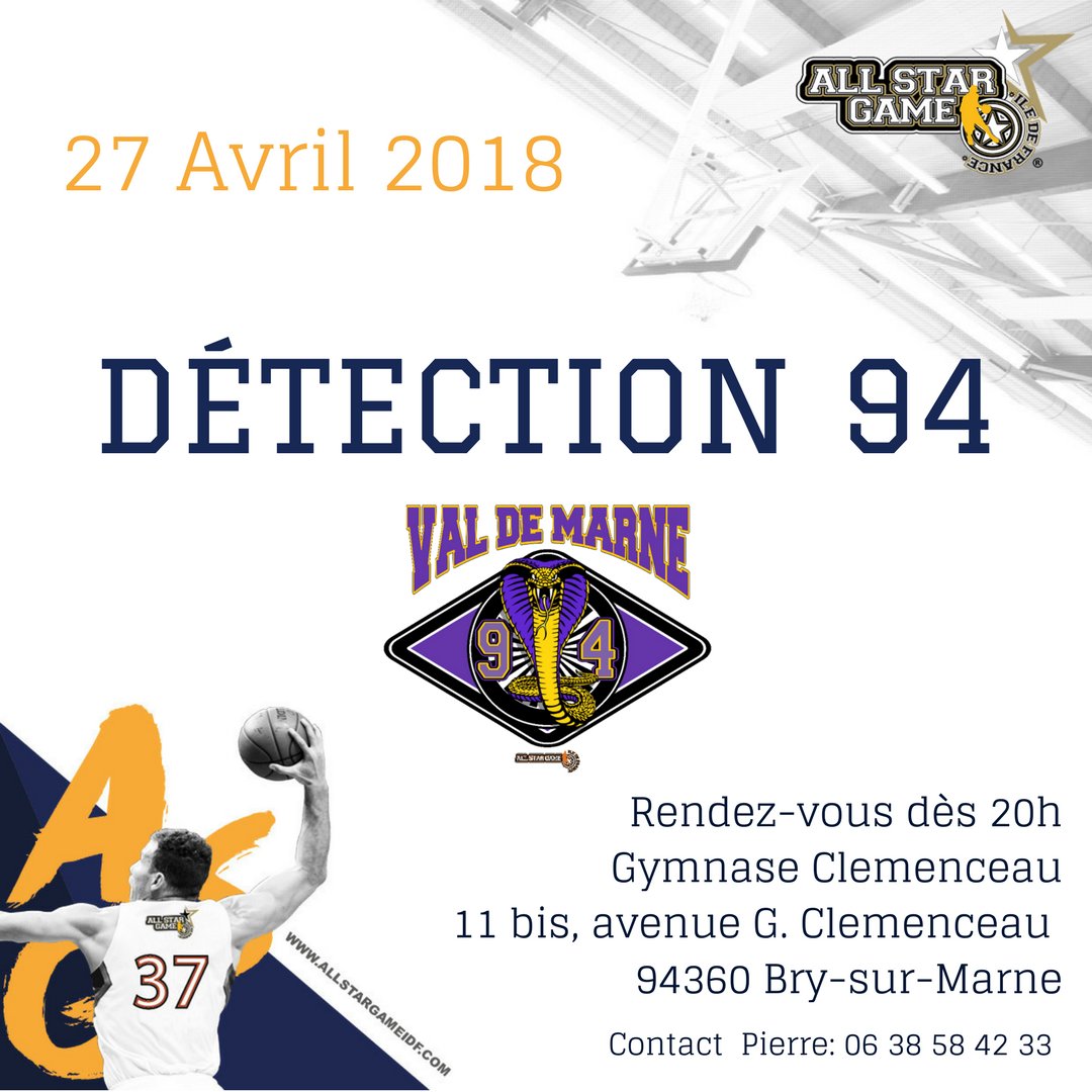 AllStarGame_IDF's tweet photo. On poursuit sur la même dynamique avec un autre département.
⚠️ 🏀 Joueurs Licenciés U20 du Val-de-Marne, 
voici votre date de détection pour intégrer les Cobras du 94.
Pour toutes info contacter le coach Pierre.
#allstargameiledefrance #ASGIDF #cobras94 #basketball #Basket https://t.co/8Rg1vF8iyY