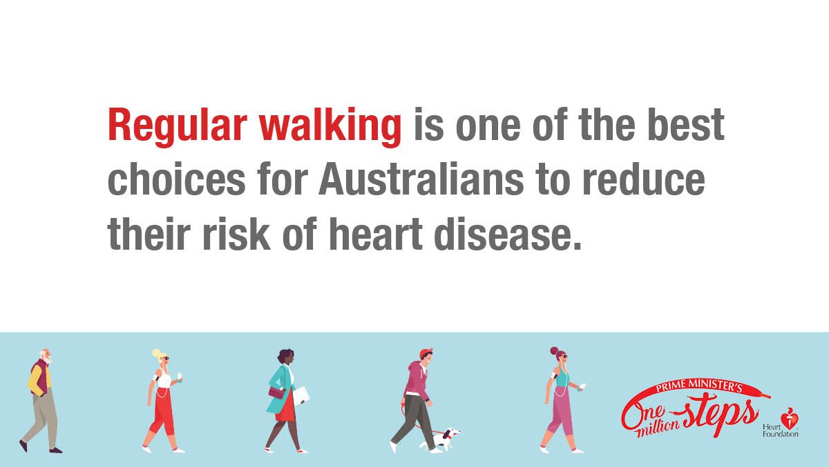 Today is World Day for Physical Activity, we are encouraging all Australians to be active! Walking is a free, easy and enjoyable way to reduce your risk of heart disease. #PMs1millionsteps bit.ly/2GXMSZF