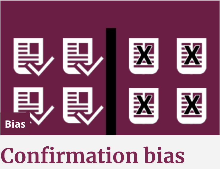 BING BONG NEW BIAS ALERT

It’s a big one!

"Confirmation bias occurs when an individual looks for and uses the information to solely support their own ideas or beliefs. It also means that information not supporting their ideas or beliefs is disregarded.”

catalogofbias.org/biases/confirm…