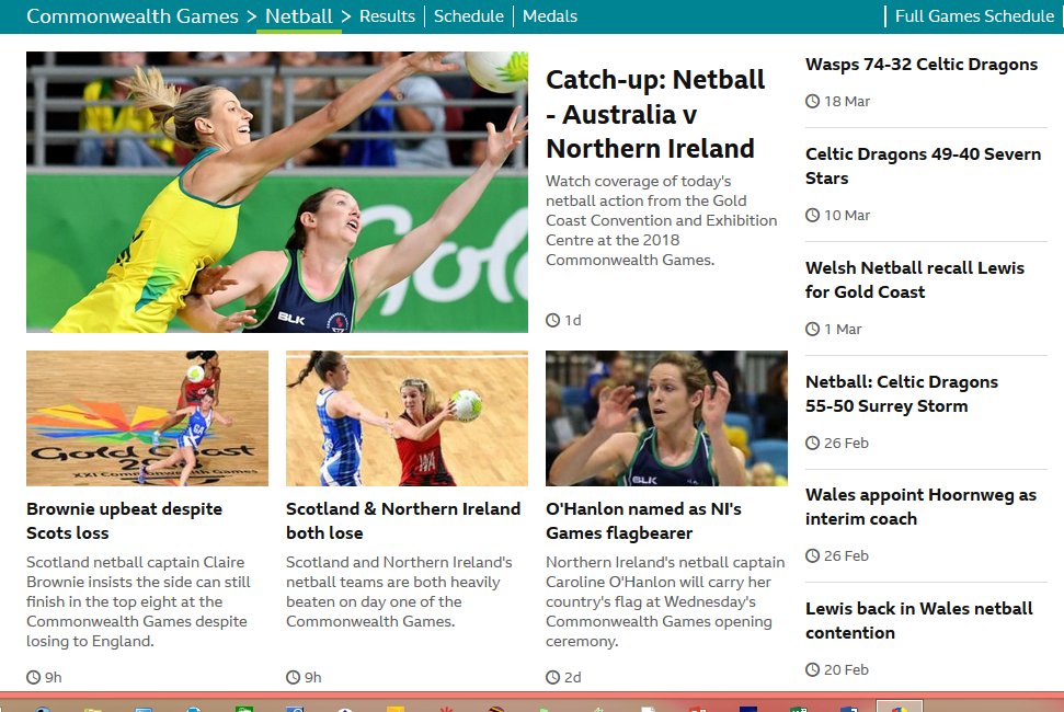 .<a href="/BBCSport/">BBC Sport</a> Three netball matches played at the #CommonwealthGames today AU vs NI, EN vs SC and JA vs FJ. Why is there no mention of the JA vs FJ match/results on your NETBALL homepage??