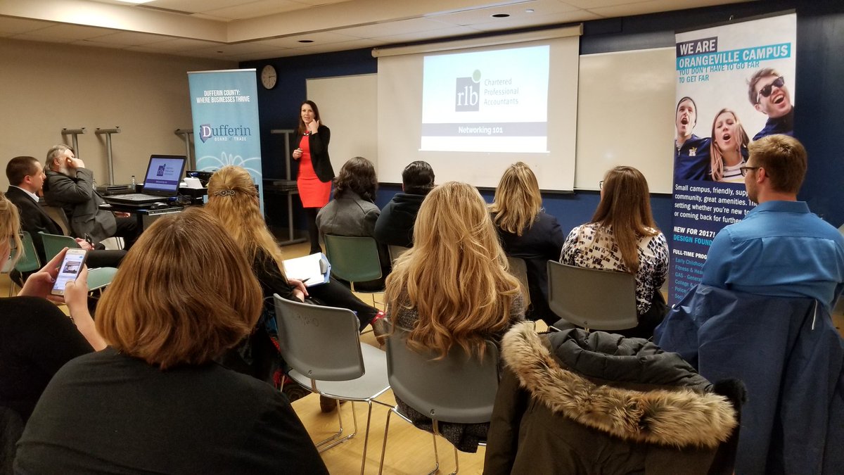 DufferinYPs's tweet photo. Networking 101 Underway @HumberCollegeOV with Katie Giddy of @RLBLLP! https://t.co/XoQoKDHLxo