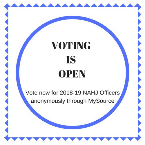 BamaNAHJ's tweet photo. Go to https://t.co/NJC5afdfmd 
to vote for 2018-19 NAHJ officers - https://t.co/sx6qoxuPEk https://t.co/ec2wSO6dMV