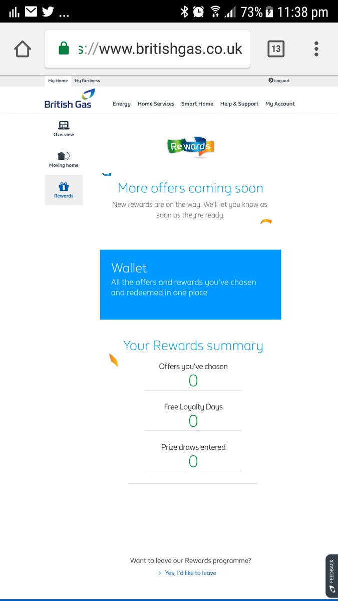 soundgoduk's tweet photo. @BritishGasHelp I've been signed up for rewards for a few weeks now but when I sign in, I get the screen in the pic so can't claim any. https://t.co/sLlQcQWHve