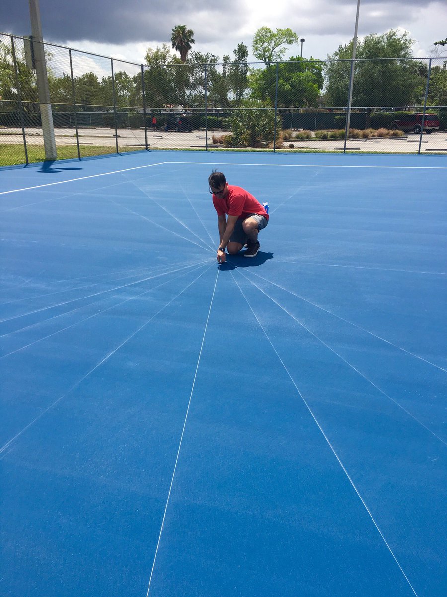 Day 1 working on activating the tennis 🎾 courts at #normanjeanreachpark An awesome initiative to celebrate the 50th anniversary of the <a href="/usopen/">US Open Tennis</a>. Stay tuned for the transformation! <a href="/usta/">USTA</a> <a href="/Chase/">Chase</a> <a href="/FirstServeMiami/">First Serve Miami</a> #USOpenArtCourtsxChase #kiikcreate