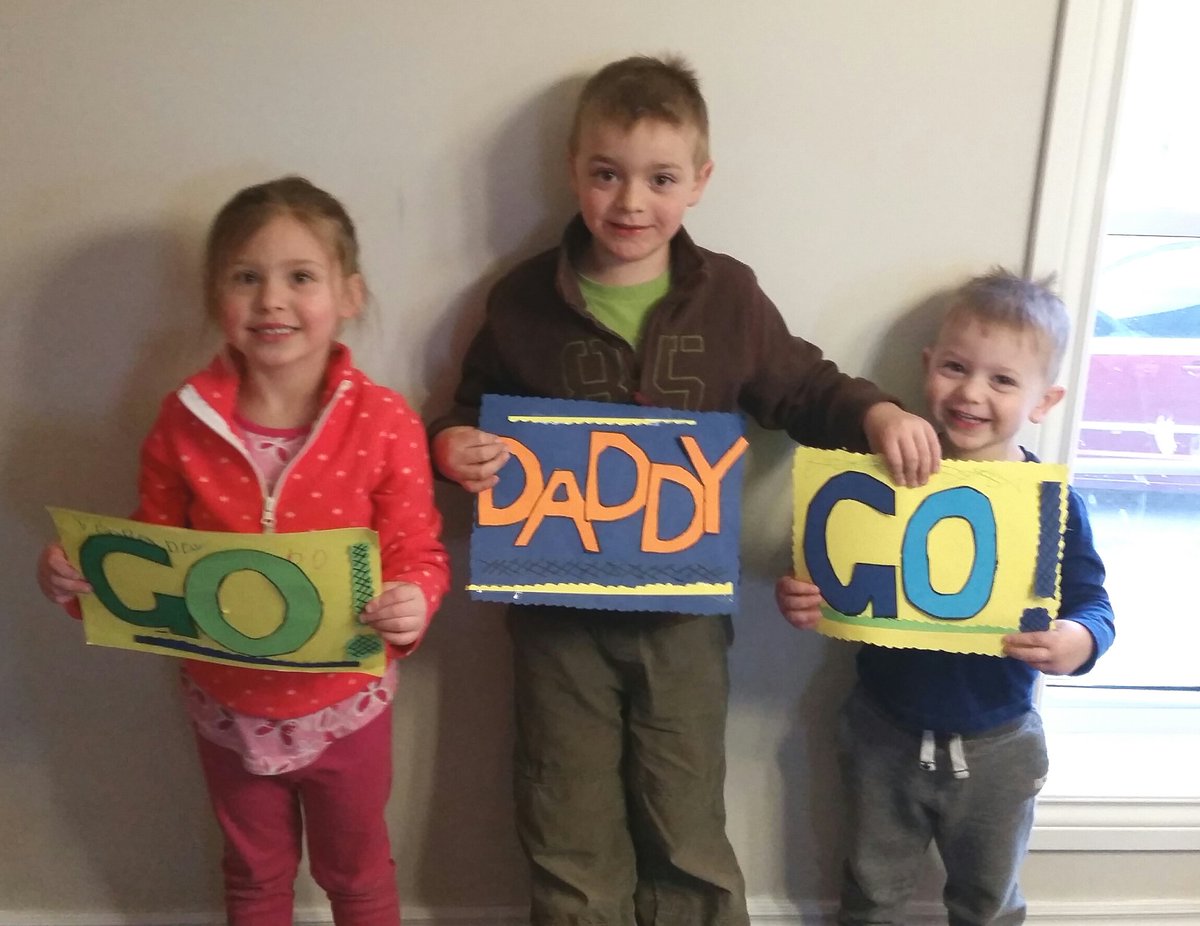Lost A finals in curling..... but kids suprised me by coming to watch the game with their sign.