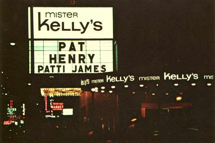 Mister_Kellys's tweet photo. This great shot of the Mister Kelly's exterior from August of 1969, with comedian Pat Henry headlining the club and Patti James as his opener. You can also see the rest of Rush Street shinning in the background. #Chicago #RushStreet #1969 #1960s #MisterKelly's https://t.co/dnuFDv7PgI