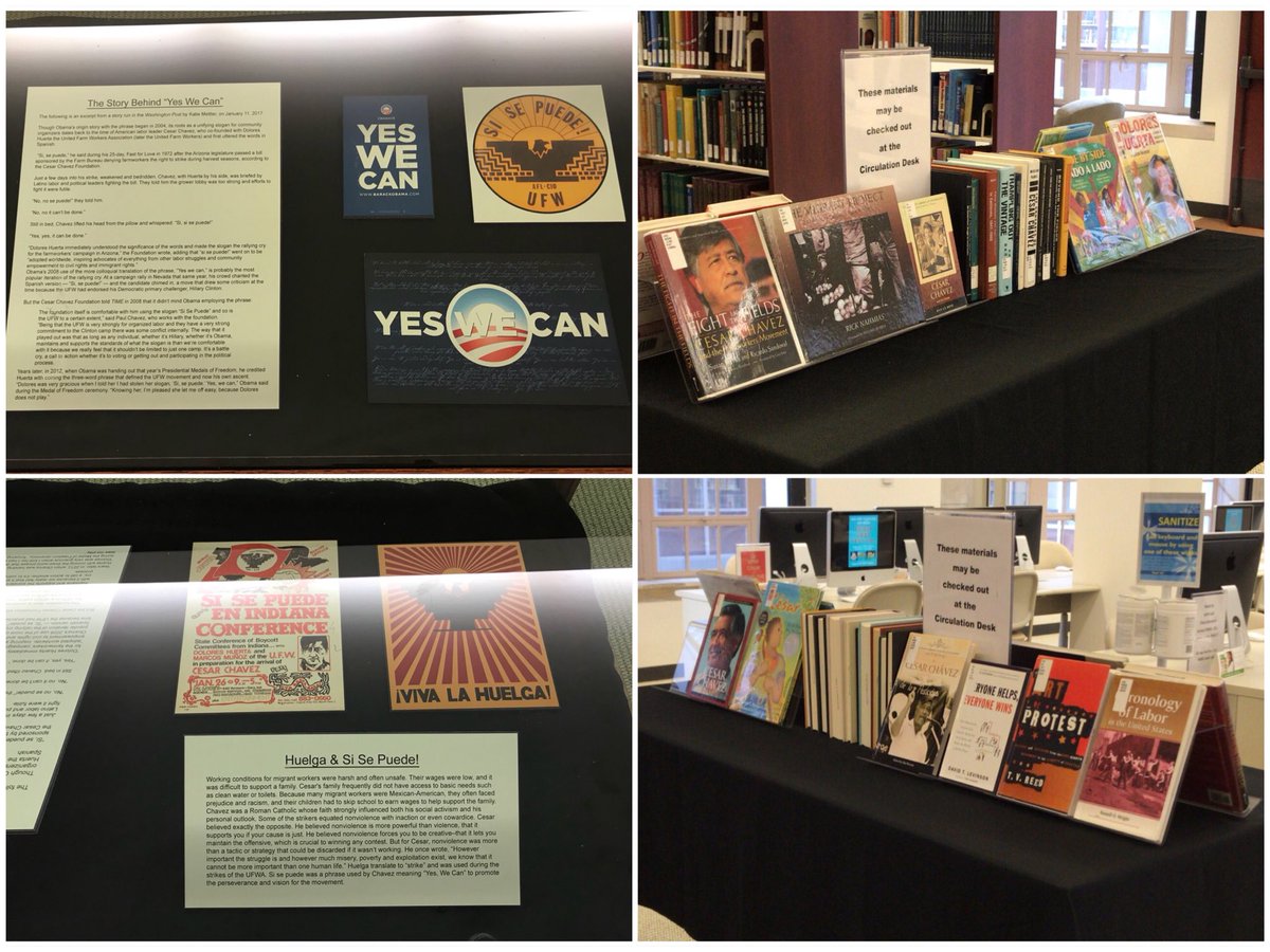 apsieiu's tweet photo. ๐จHey #EIU!๐จ
We and our familia at @EIU_LASO teamed up with #BoothLibrary to create an exhibit dedicated to Cesar Chavez, Dolores Huerta, and the United Farm Workers Movement. Check it out while passing through the library! Itโll be up all month long. https://t.co/eb0BK6j2eu