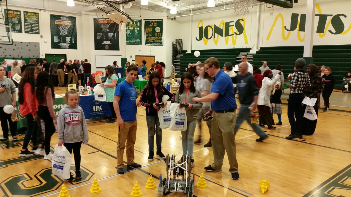 <a href="/CovCathColonels/">Cov Cath Colonels</a> seniors Danny Ballow and Jordan Erpenbeck helping out RA Jones STEAM Carnival. <a href="/CovCathSTEM/">CovCathStem</a> <a href="/CovCathRobotics/">Cov Cath Robotics</a> <a href="/PLTW_KY/">PLTW KY</a>