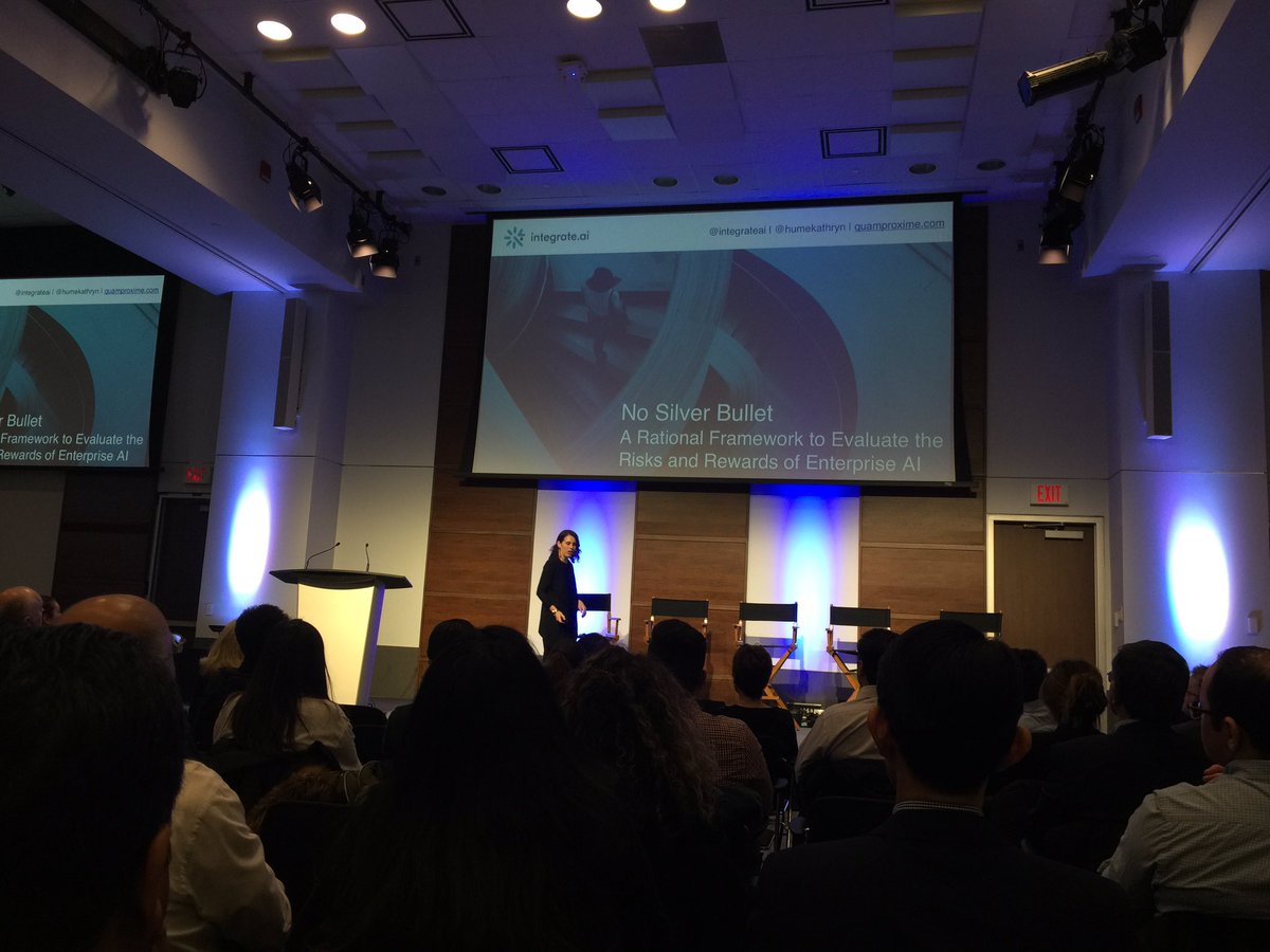 AfsoonSoudi's tweet photo. "There is no Silver Bullet. We need to empower the future we want to live in" @HumeKathryn at Demystifying Machine Intelligence in the Enterprise i @MaRSDD  #RationalAl @IntegrateAI https://t.co/lf1ilB5E2C
