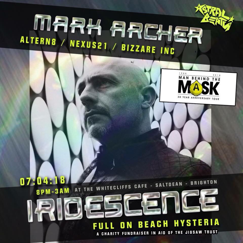 AstralBeats1's tweet photo. 2 days!!! Iridescence - Full on #Beach Hysteria (with Mark Archer - Altern8) happening in #Saltdean Brighton this Saturday! 🎵
Tickets >> https://t.co/Ti1sc8zEbR
Event    >> https://t.co/UQoHjI4Alv #oldskool #acid #rave #jungle Hardcore #brighton #altern8 #markarcher @mrslicket https://t.co/9NqqWuWWCV
