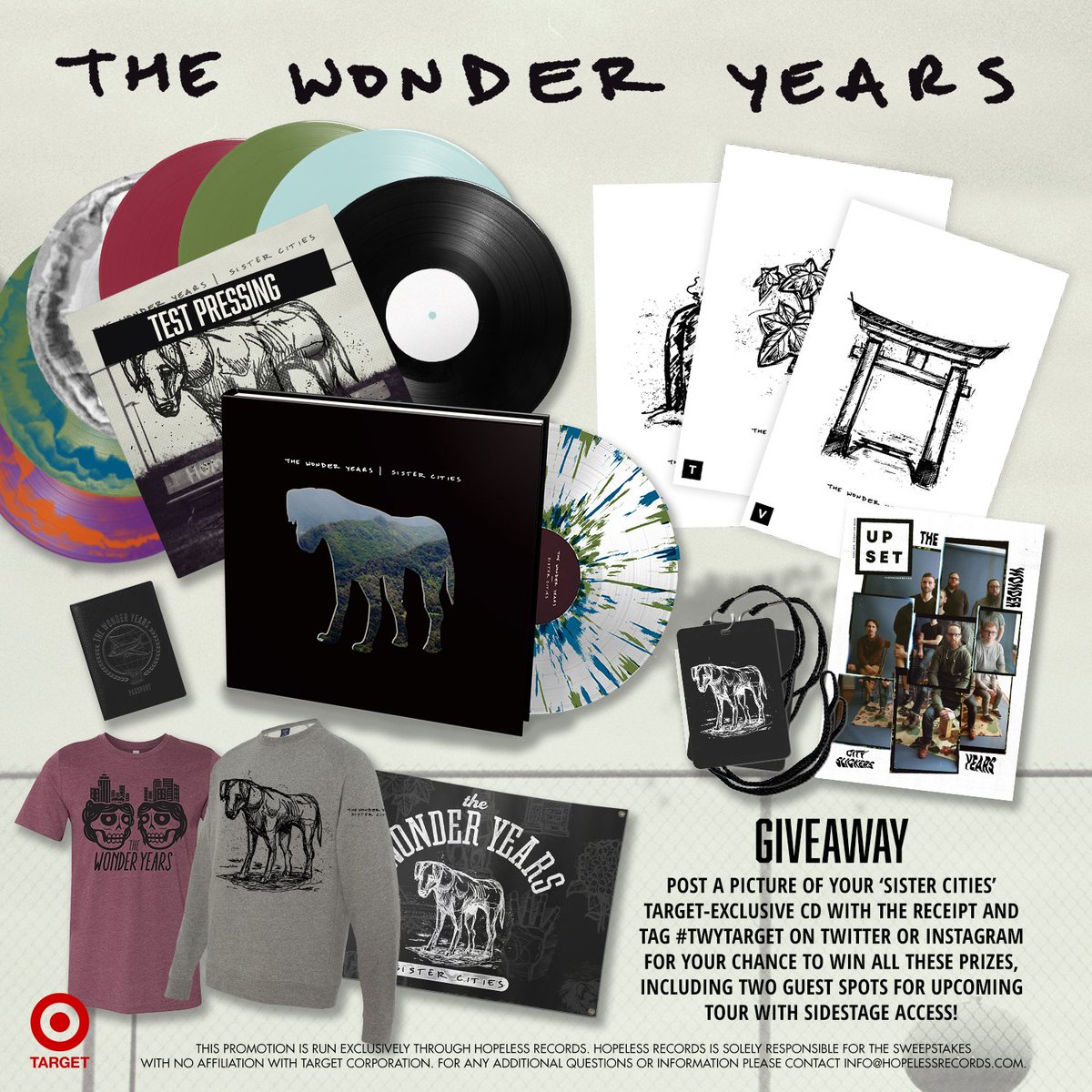 Enter to win these prizes when you pick up a copy of our new record Sister Cities from <a href="/Target/">Target</a> - including two VIP tickets to see us on tour.. #TWYtarget