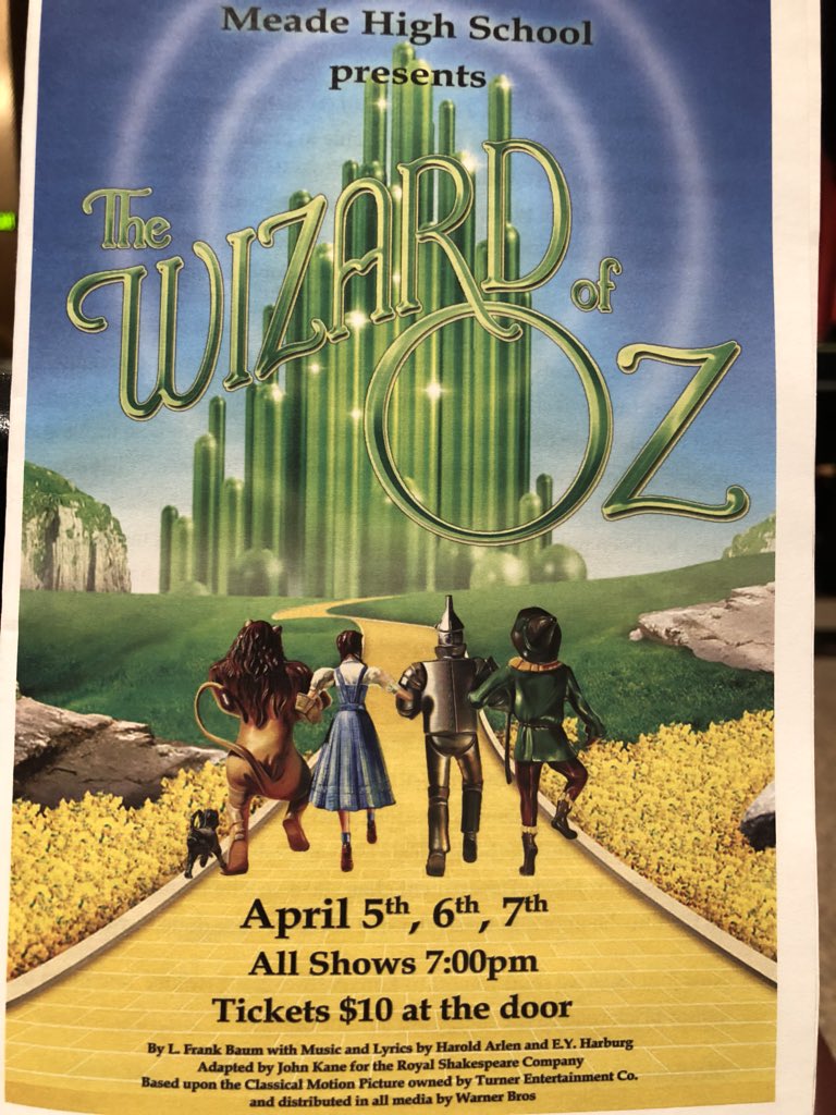 MusicAACPS's tweet photo. Congrats to Mr. Koperski, Mr. Scott, staff, and incredibly talented students on their performance of The Wizard of Oz @MeadeHSMusic. #musicalcreators https://t.co/X5q2UpPAM0