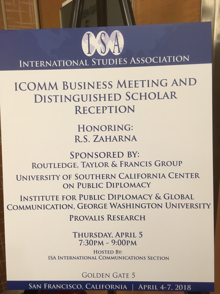 Couldn’t happen to a more deserving person, a class act, cherished colleague and friend <a href="/rszaharna/">RS Zaharna</a> #isa2018