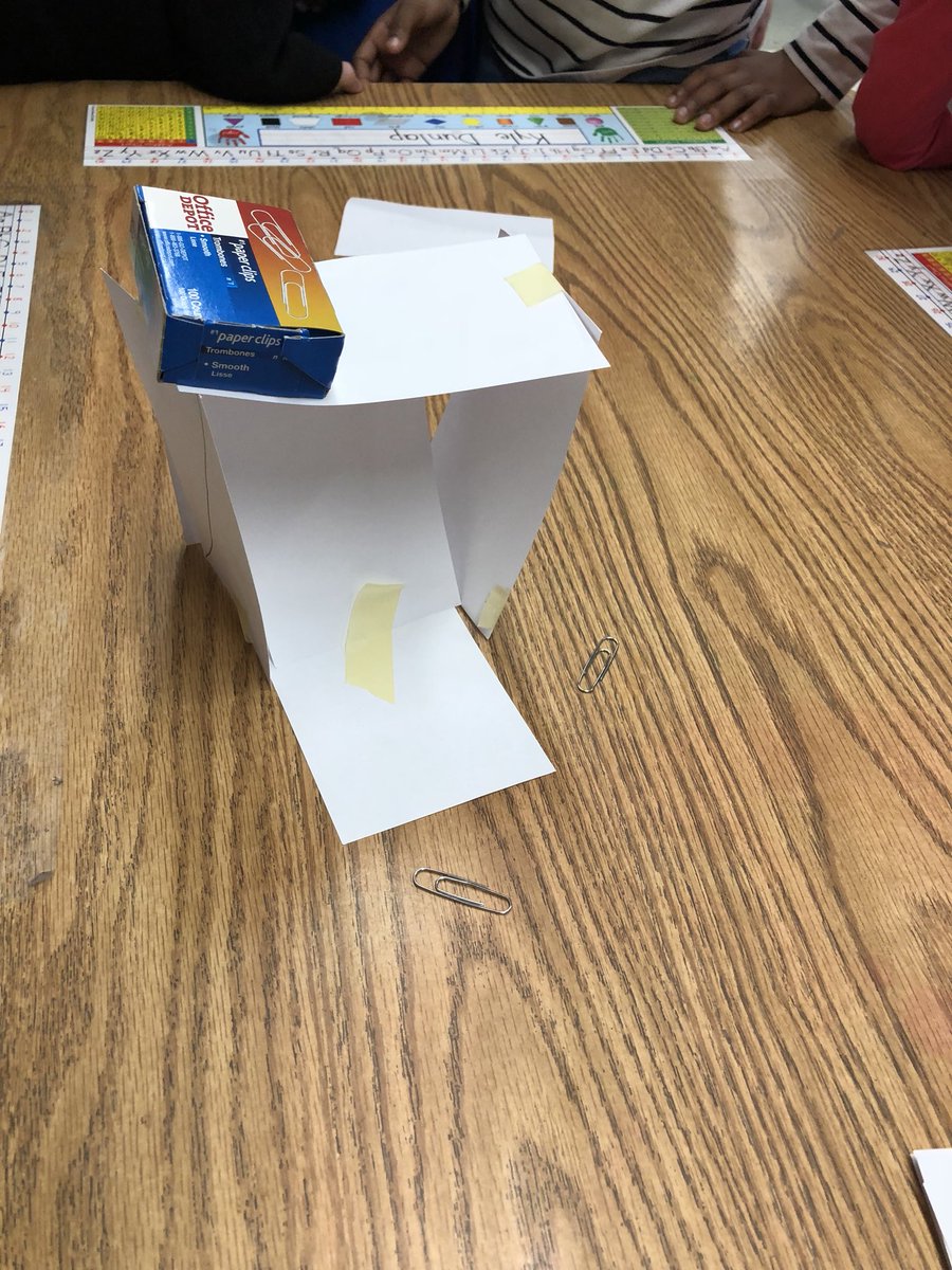 MrsWaurin's tweet photo. Ss collaborate in groups.  Using the Engineering Design Process, we created towers using index cards and tape. @VictoryVillaes https://t.co/HeJFnMx1r9