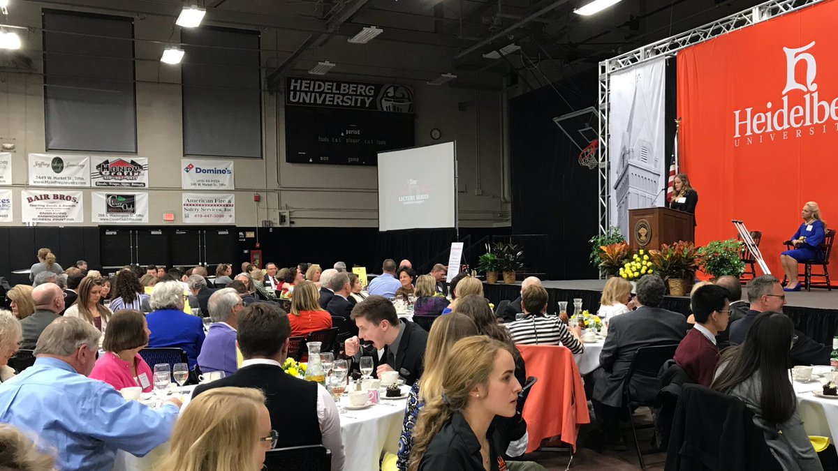HeidelbergU's tweet photo. Justine Liddle introduces the daughter of Patricia Adams, Sherri Kramer, at @HUPALS. https://t.co/aoa4xkuJy5