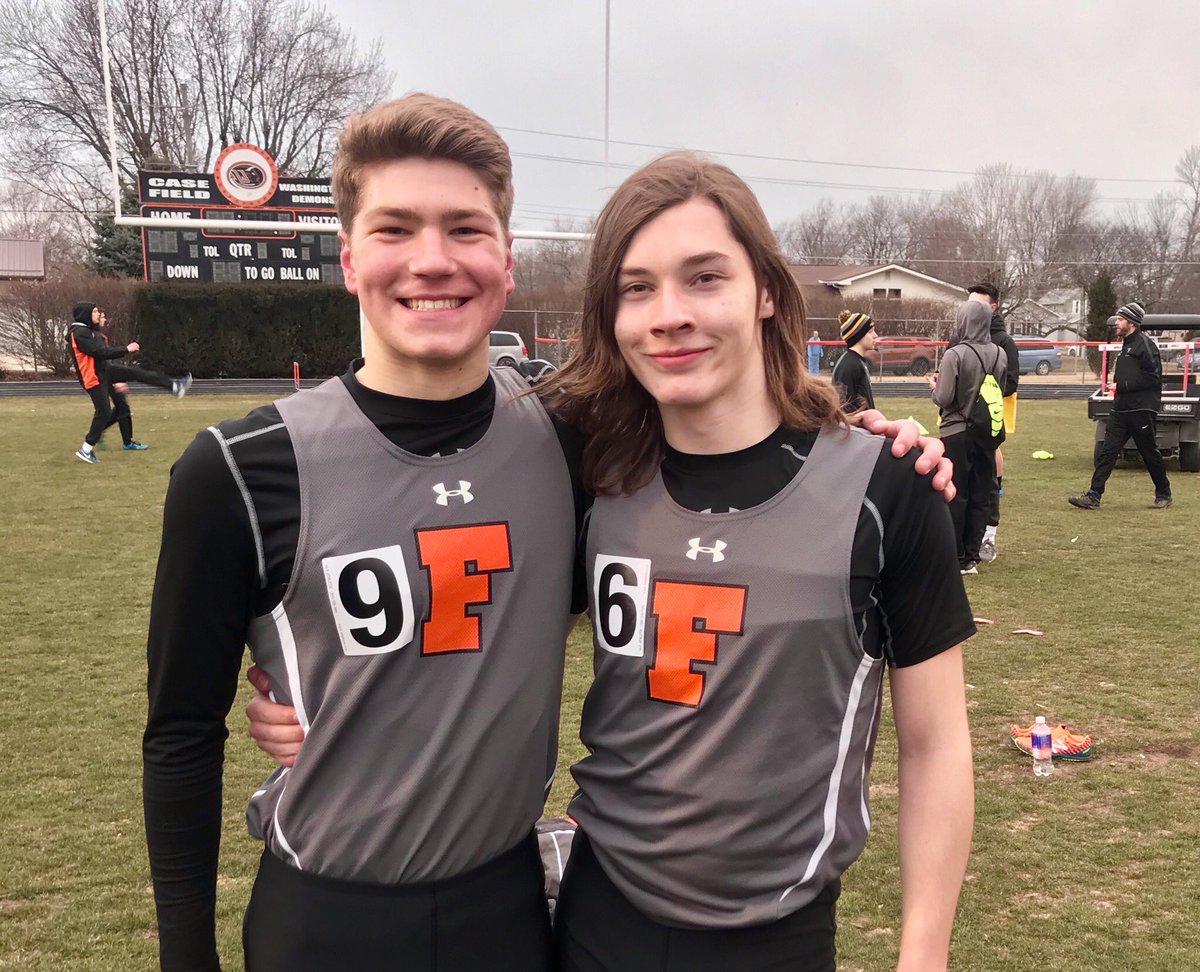 FFTrojanTrack's tweet image. Freshmen half-milers Kretz and Forrest run well in the open 800 at Demon Relays. #notwarm
