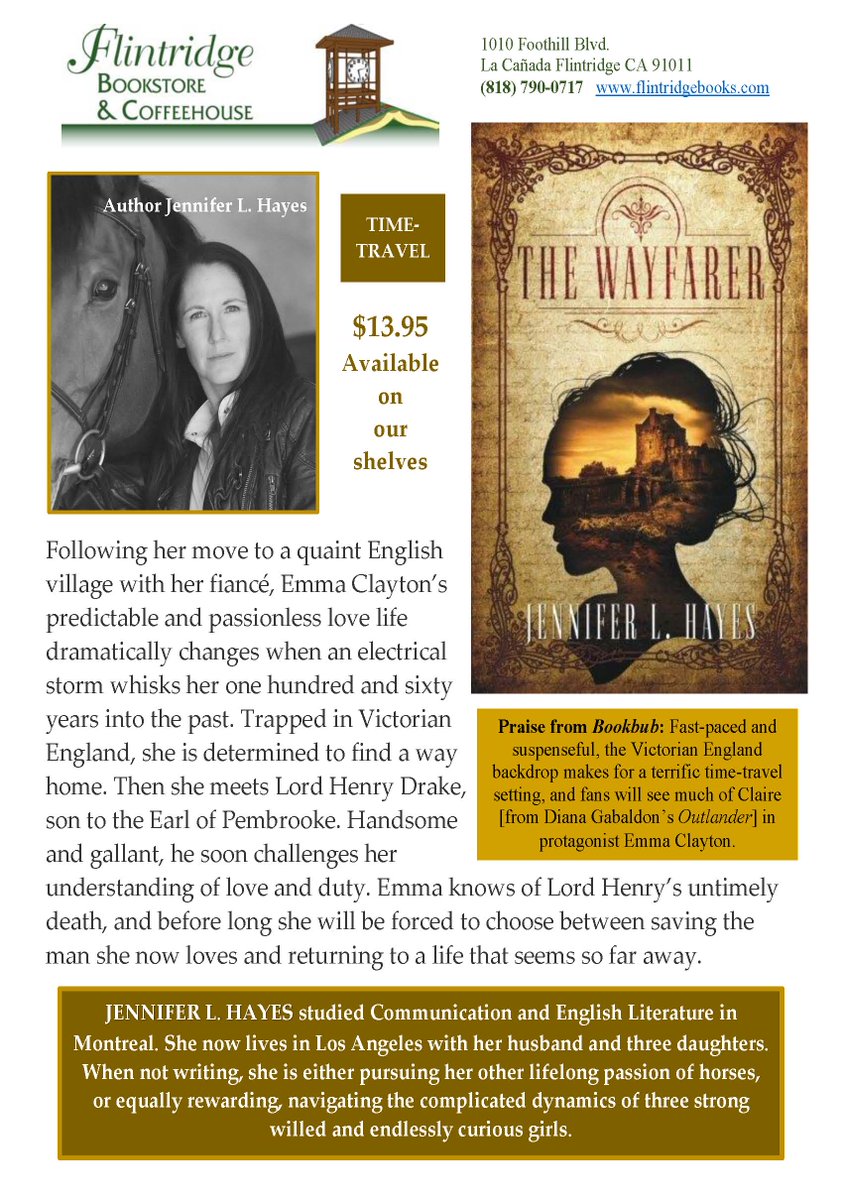 flintridgebooks's tweet photo. New on our Local Author shelves - The Wayfarer by Jennifer L. Hayes - a time-travel romance... https://t.co/2AjvFQKcXd