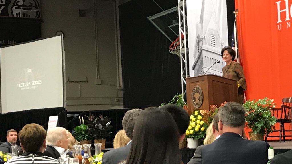 HeidelbergU's tweet photo. “My American Story: A Family, A Business, A Dream.” Monica Lozano delivers the keynote address at @HUPALS. https://t.co/RDJNQHlhyM