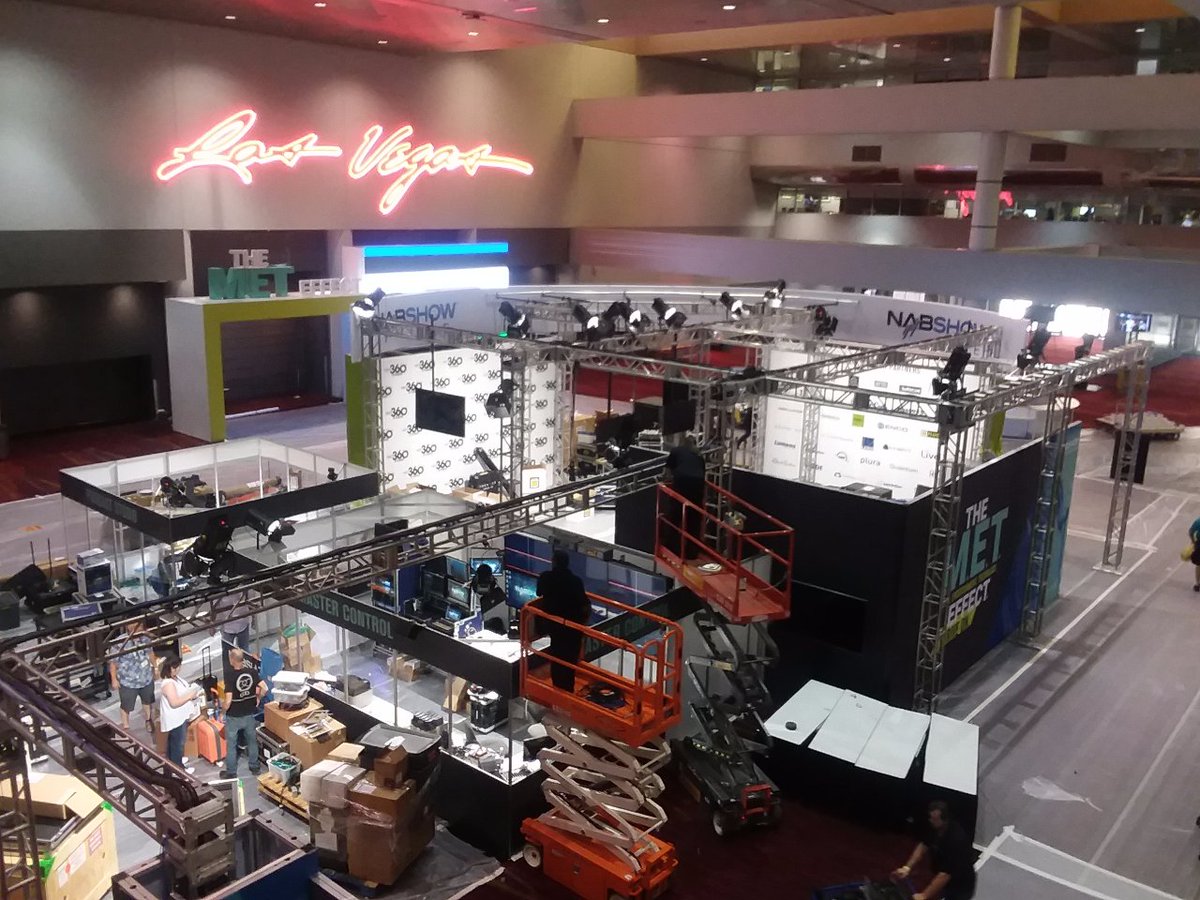 BroadcastBeat's tweet photo. Broadcast Beat's NAB Show LIVE set and Podcast Studio coming together.  Shows start in less than 48-hours.  We'll be ready, will you? #NABSHOW https://t.co/DErL94ad4W