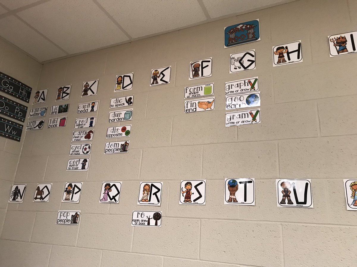 Our Greek Roots Word Wall is growing! #BobcatProud