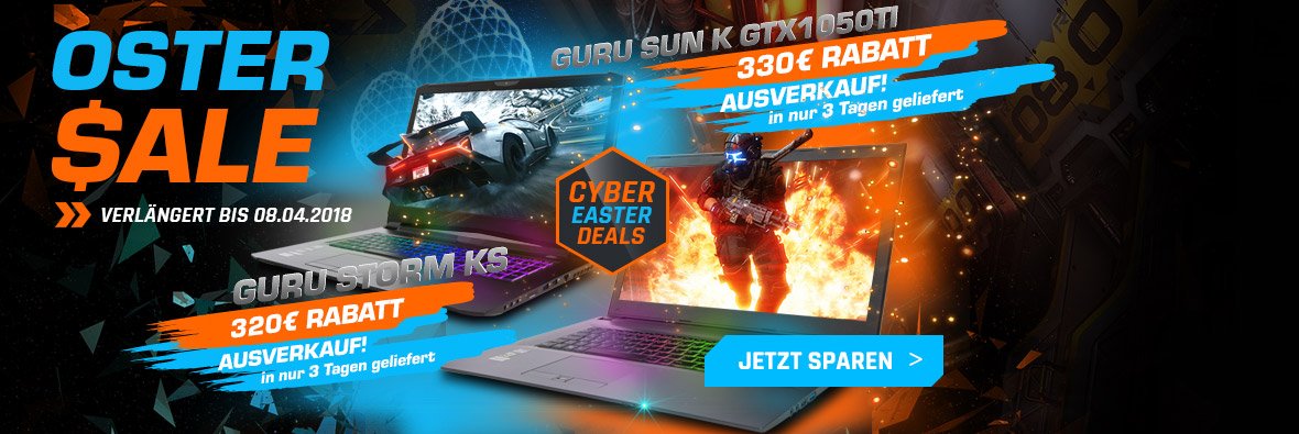 NotebookguruDE's tweet photo. Oster Sale verlängert - Mega Deals für Gamer.
Gaming Notebooks mit bis zu 330€ Rabatt. Nur noch bis 8. April 2018.
https://t.co/4iKmBaistB
#laptops #gamingnotebooks #kabylake #Nvidia #Deal https://t.co/xUlVoNXFvU