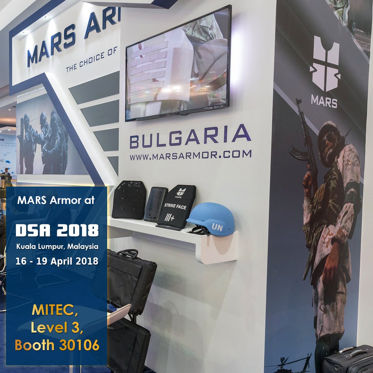 MARSArmor's tweet photo. 10 days to go until DSA 2018! Visit us at booth 30106, level 3, in cooperation with Inversys Corporation.
#marsarmor #DSA2018 #NATSECAsia2018 #30YearsOfDSA https://t.co/4Iad1h0CWJ https://t.co/t5IcINb3YX