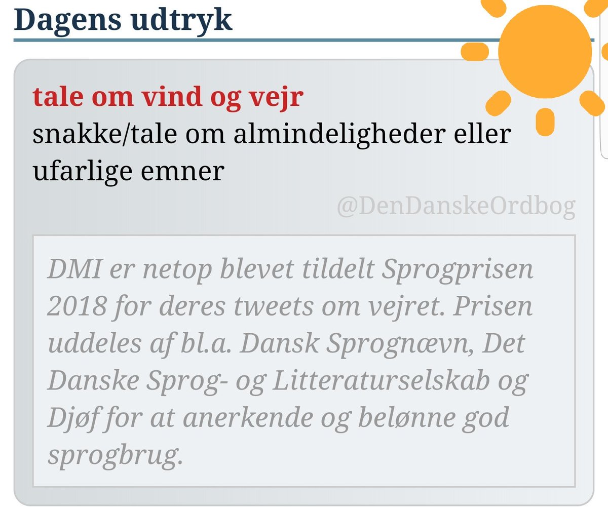 DenDanskeOrdbog's tweet photo. #Sprogdagen #Sprogprisen @dmidk @djoef @DanskSprognaevn #prisuddeling #godtsprog #dagensudtryk #dagensord
https://t.co/vnqhv7ckzT https://t.co/LfftIZPqrR