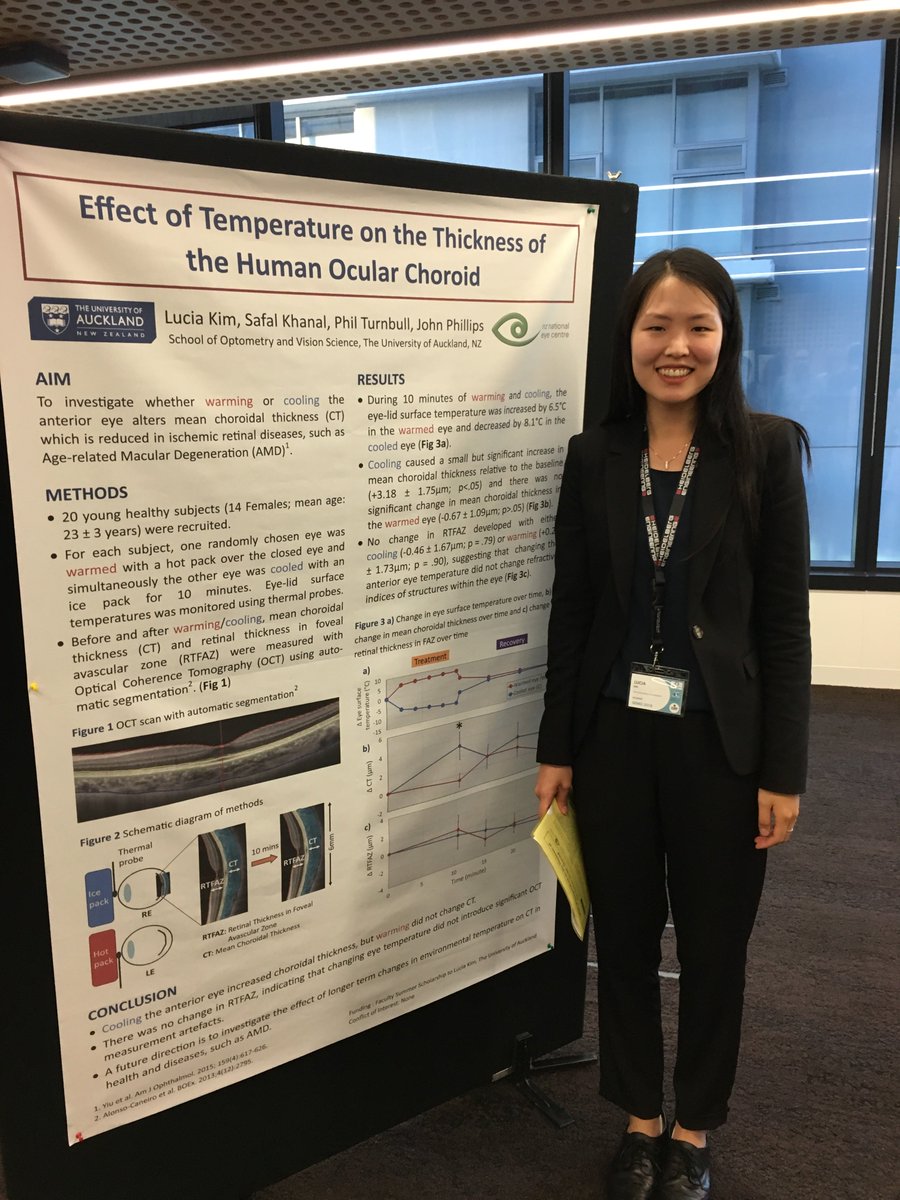 MyopiaClinic's tweet photo. Congratulations to Lucia Kim, a summer student in Auckland Myopia Lab and an undergraduate optometry student at @OptometryUoA for her successful poster presentation at #SEMO_2018 https://t.co/ZTp50cqNfA