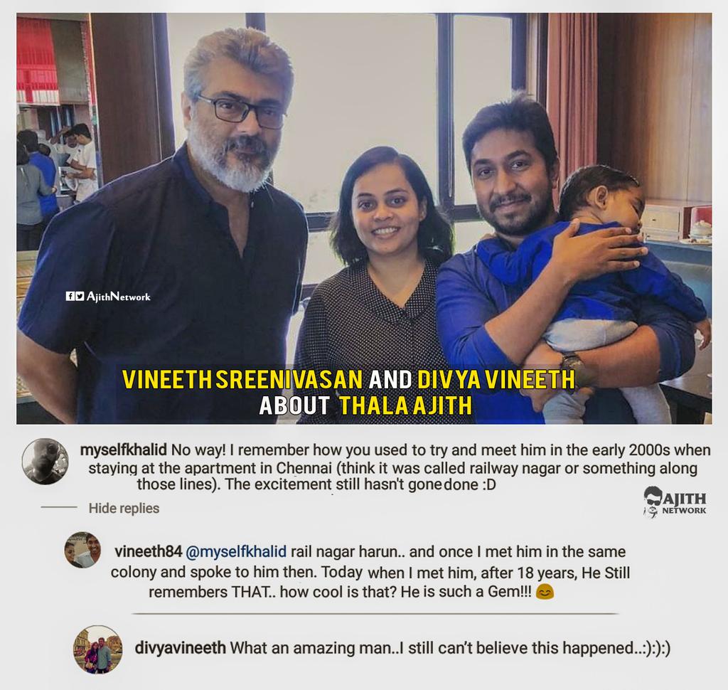 #VineethSreenivasan and #DivyaVineeth shares about Thala #Ajith 🙂
 | #Viswasam