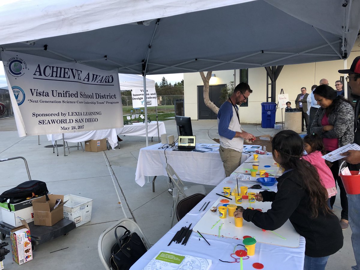 VistaNGSS's tweet photo. Advocacy of the #NGSS Shifts st @STEMFest2018 at @VIDASHARKS. 

It was amazing to share the power of #CANGSS with a hands on engineering tops design challenge with students and families. Thank you all who visited our booth. https://t.co/tZdoi0pRlQ